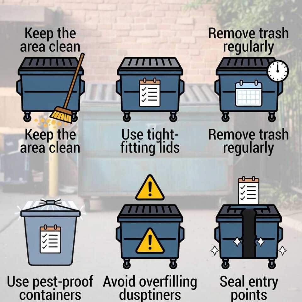 Inspection and information checklist for keeping a dumpster area pest-free